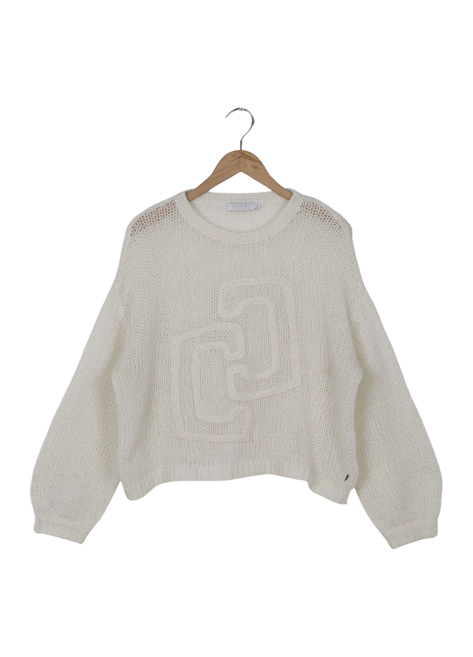PRE-LOVED STRIK MED STORT EMBLEM - Creme