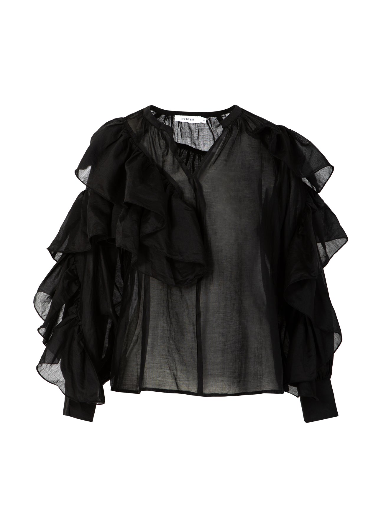 Coster Copenhagen BLOUSE MED FLÆSER Shirt/Blouse Black - 100