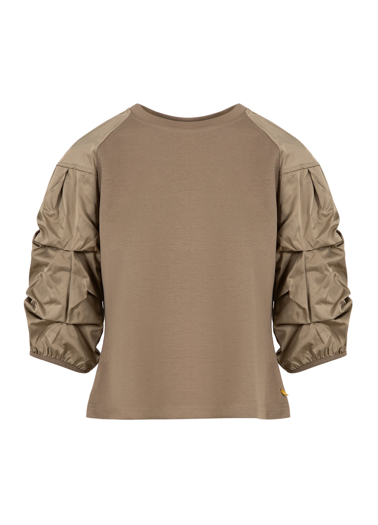 Coster Copenhagen BLUSE I MIX MED PUFÆRMER Shirt/Blouse Taupe sand - 393