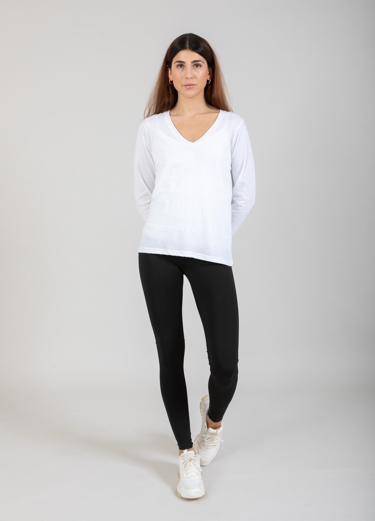 CC Heart CC HEART LANGÆRMET V-HALS T-SHIRT T-Shirt White - 200