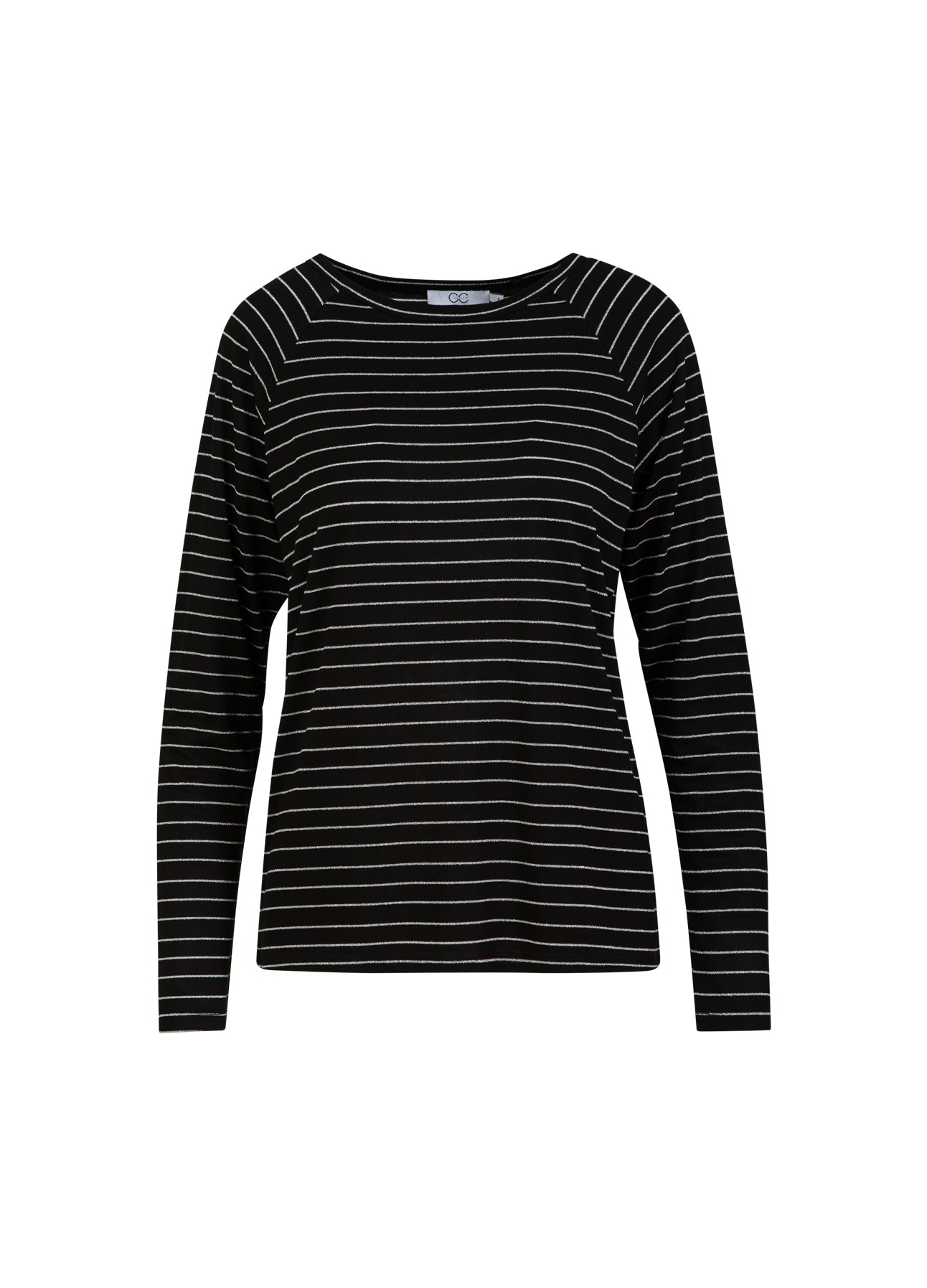 CC Heart CC HEART VALERIE STRIBET LANGÆRMET TEE T-Shirt Black lurex stripe - 100