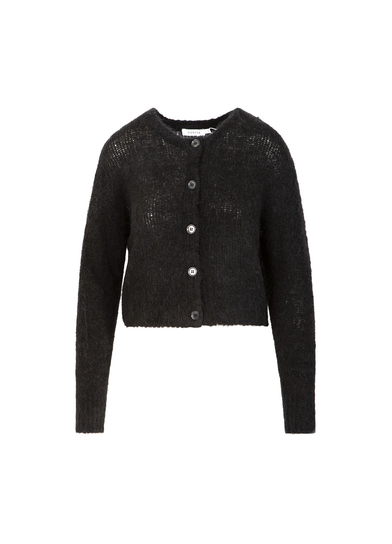Coster Copenhagen KORT STRIKKET CARDIGAN I ALPAKA Knitwear Black - 100