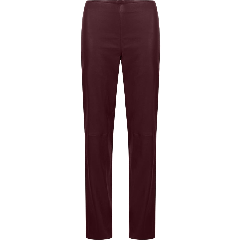 Coster Copenhagen LANGE LÆDER LEGGINS M. UDVIDET BEN - MYNTE PASFORM Pants Bordeaux - 653
