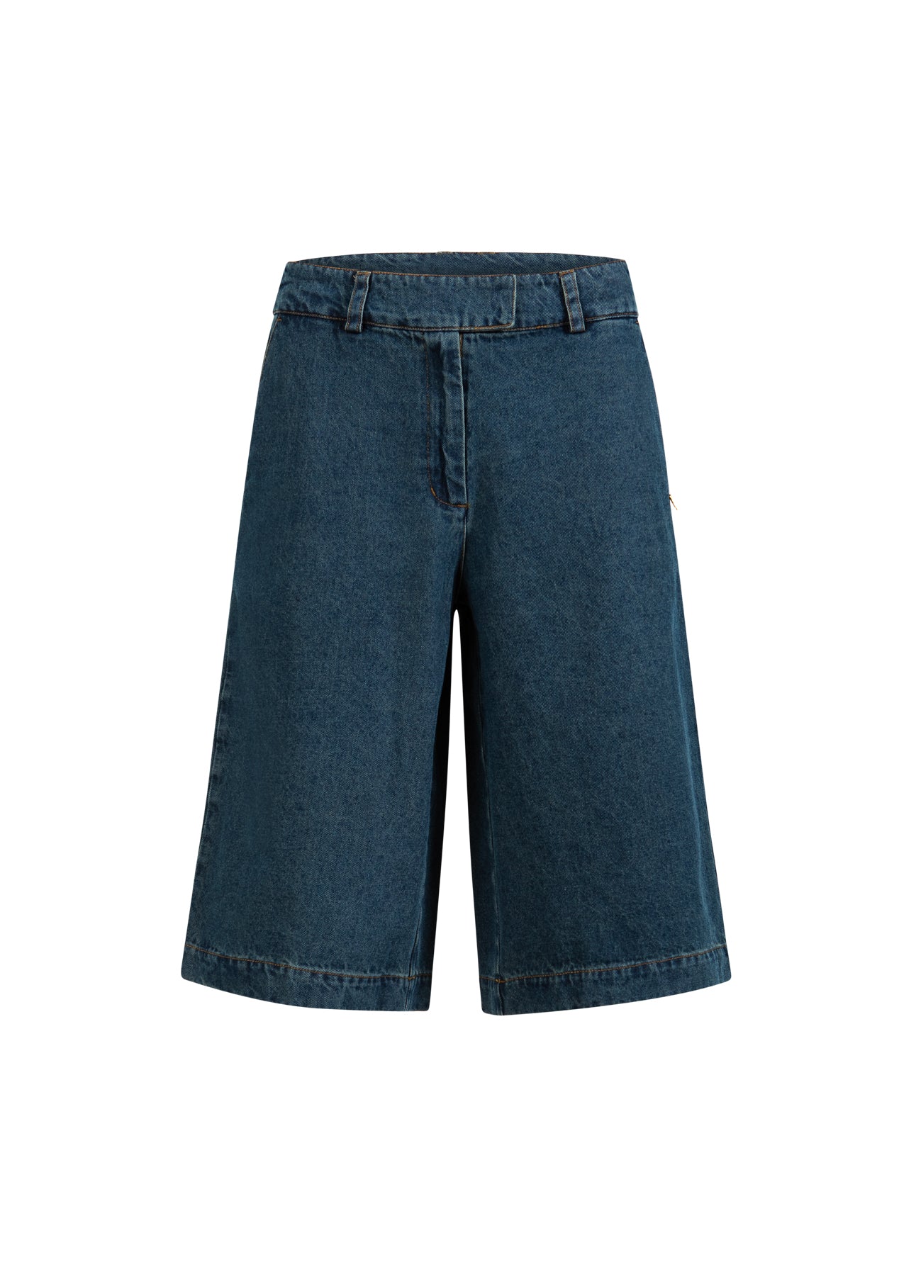 Coster Copenhagen LANG DENIM SHORTS - PETRA PASFORM Pants Dark Blue Denim - 571