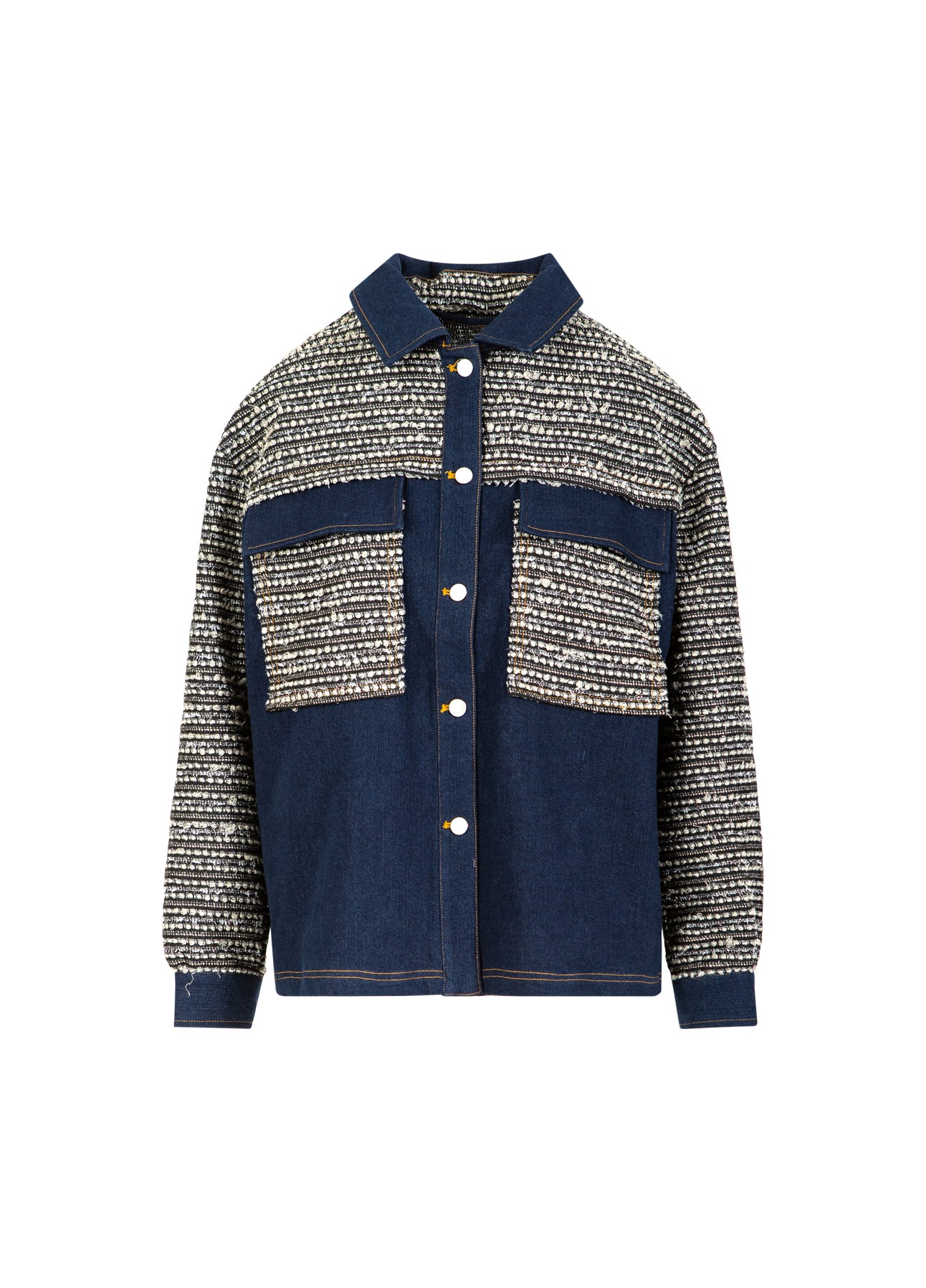 Coster Copenhagen MIX JACQUARD JAKKE Outerwear Denim/ jaquard mix - 577
