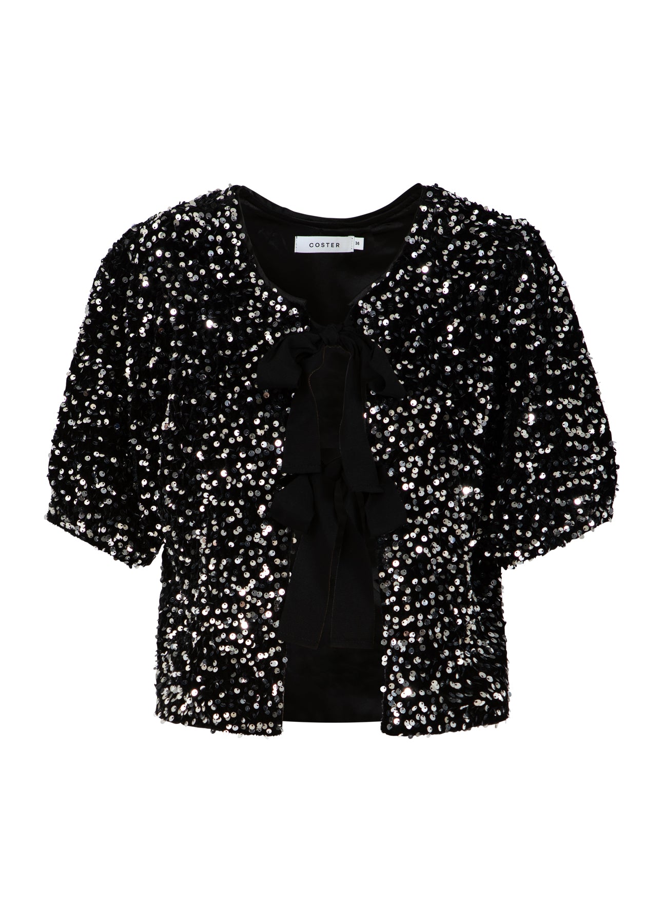Coster Copenhagen PALIETJAKKE MED BÅND Blazer Black/ silver - 184