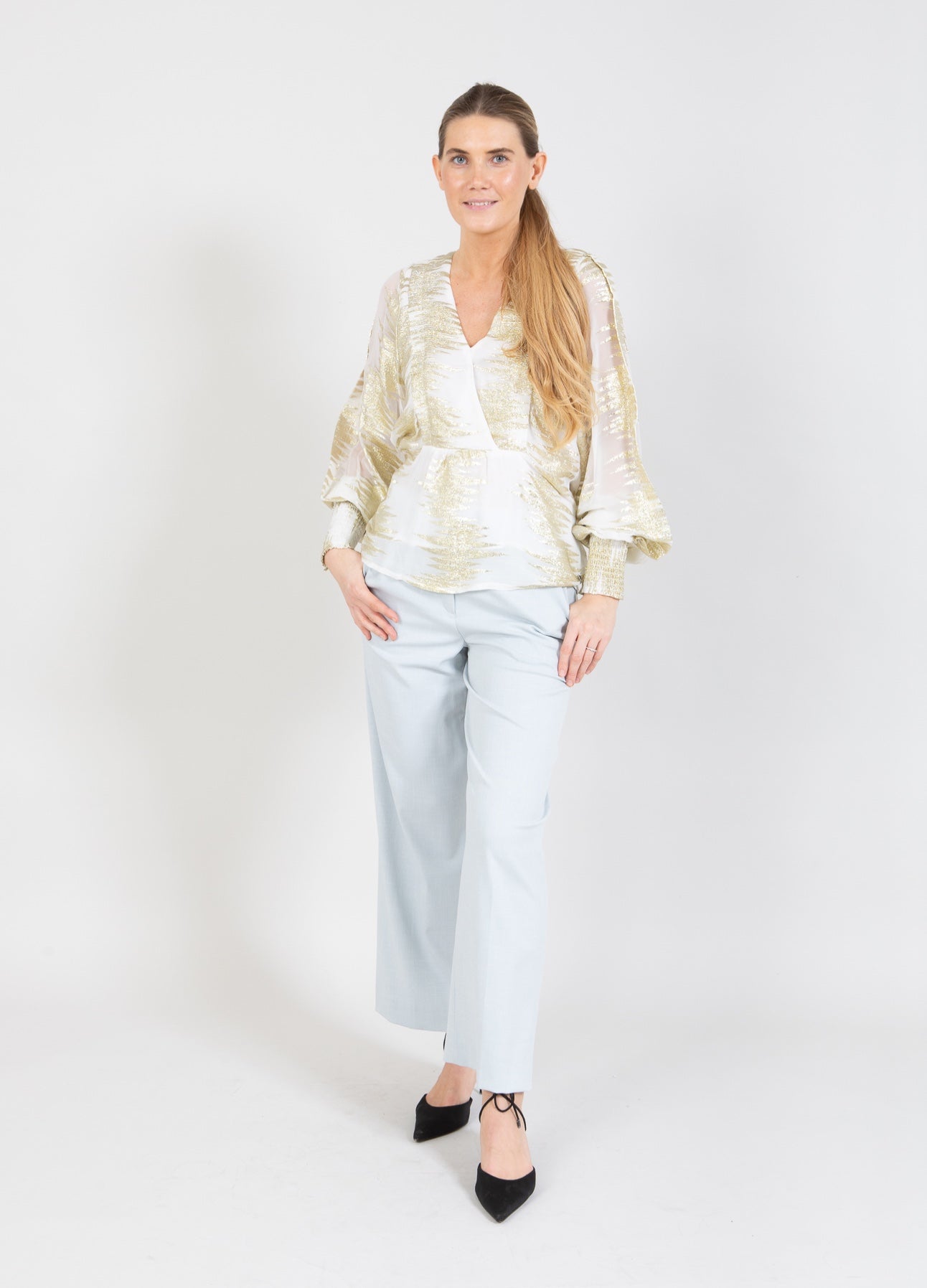Coster Copenhagen SKJORTE MED LUREX MØNSTER Shirt/Blouse Lurex zig zag - 223