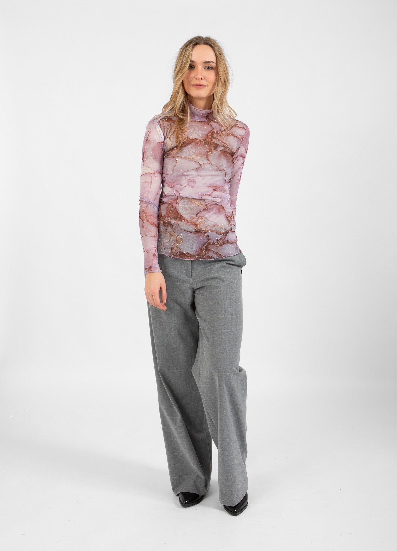 Coster Copenhagen TRØJE MED MESH Shirt/Blouse Rose dye mesh - 991