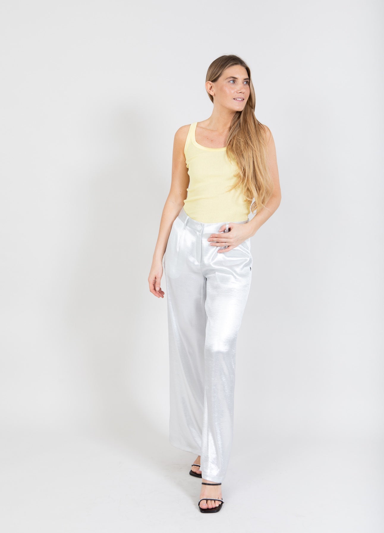Coster Copenhagen SØLVBUKSER - PETRA FIT Pants Silver - 252