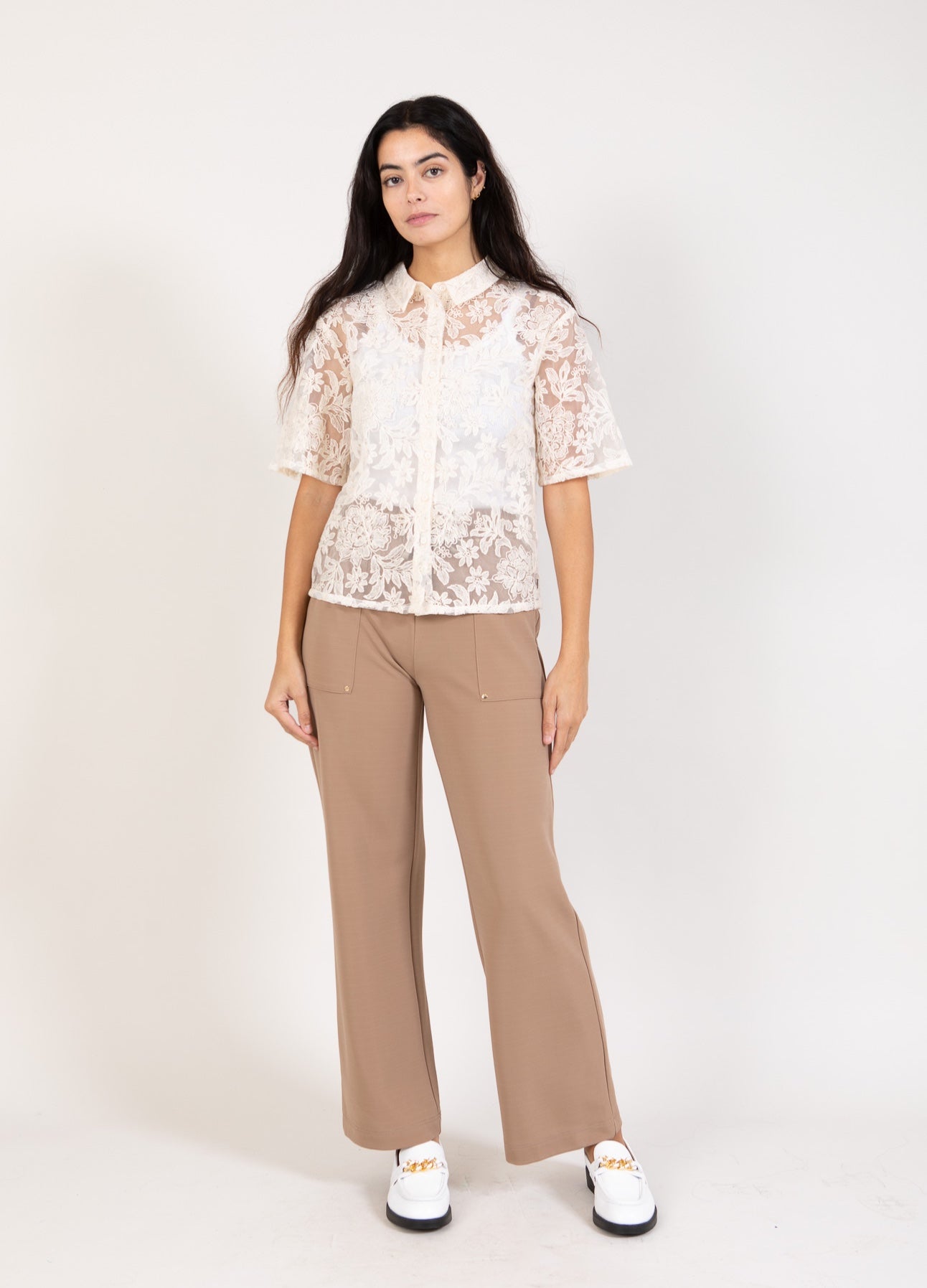 Coster Copenhagen SPORTY BUKSER - SILLE FIT Pants Sand - 320