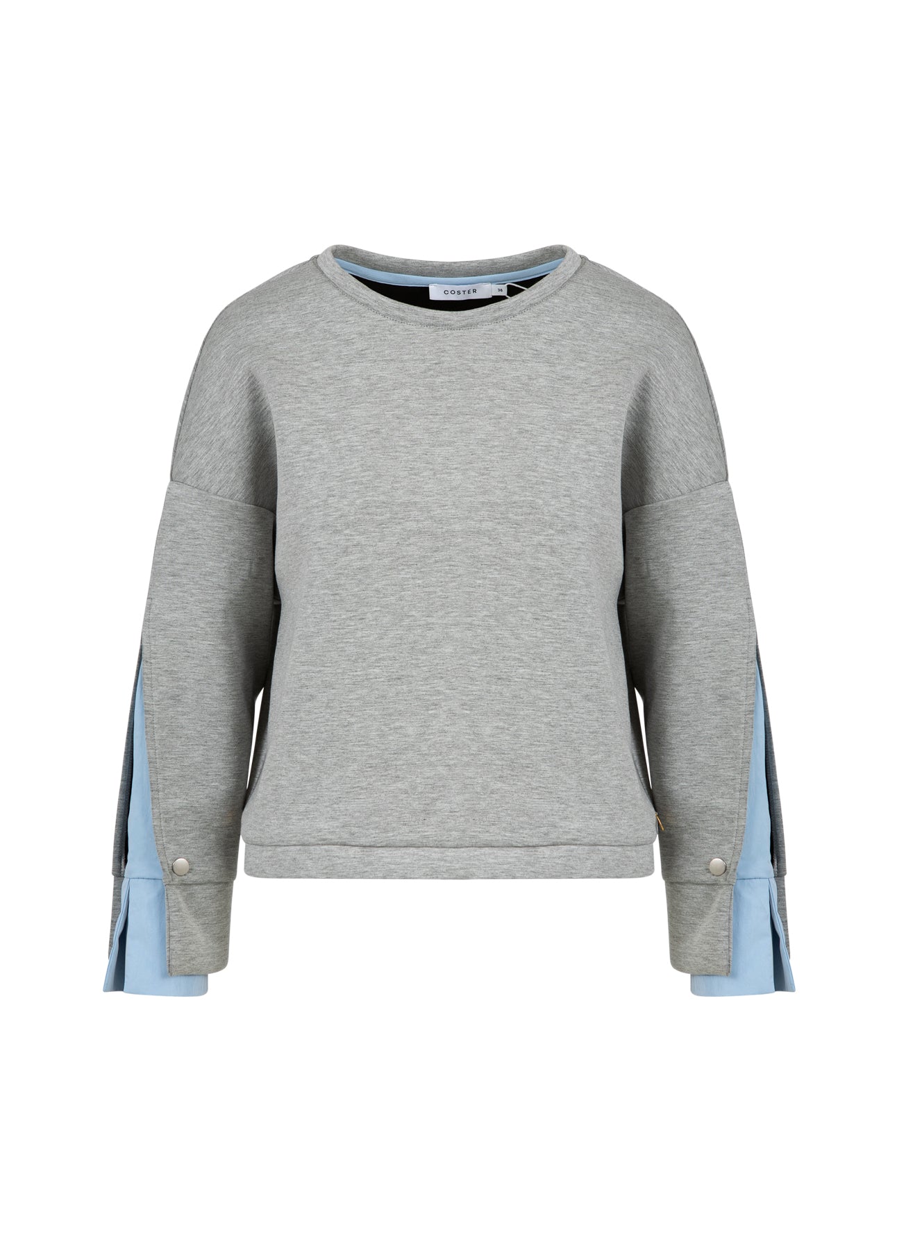 Coster Copenhagen SWEATSHIRT MED ÆRMEDETALJE Shirt/Blouse Grey melange - 142