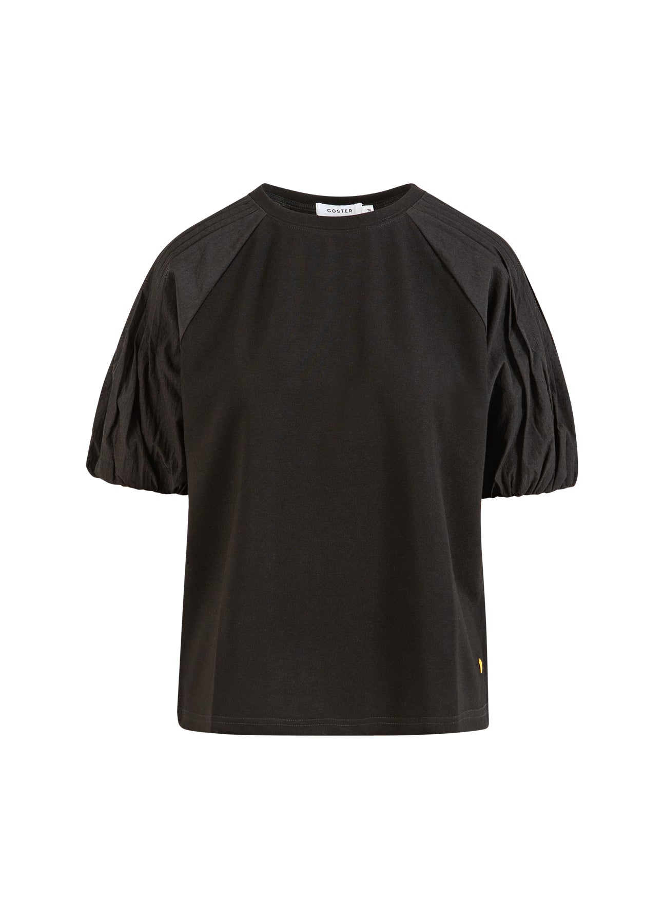 Coster Copenhagen T-SHIRT MED PLISSÈDETALJER PÅ ÆRMERNE Shirt/Blouse Black - 100