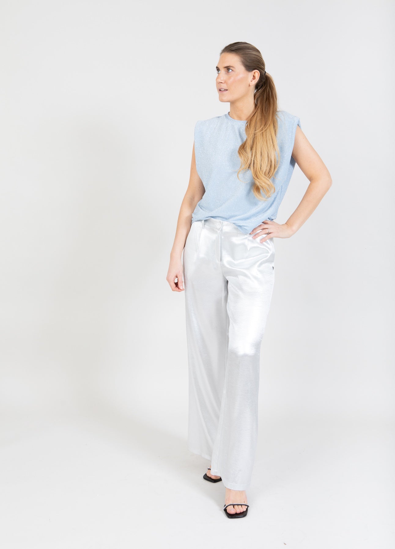Coster Copenhagen TOP I LUREX Shirt/Blouse Ice blue - 582
