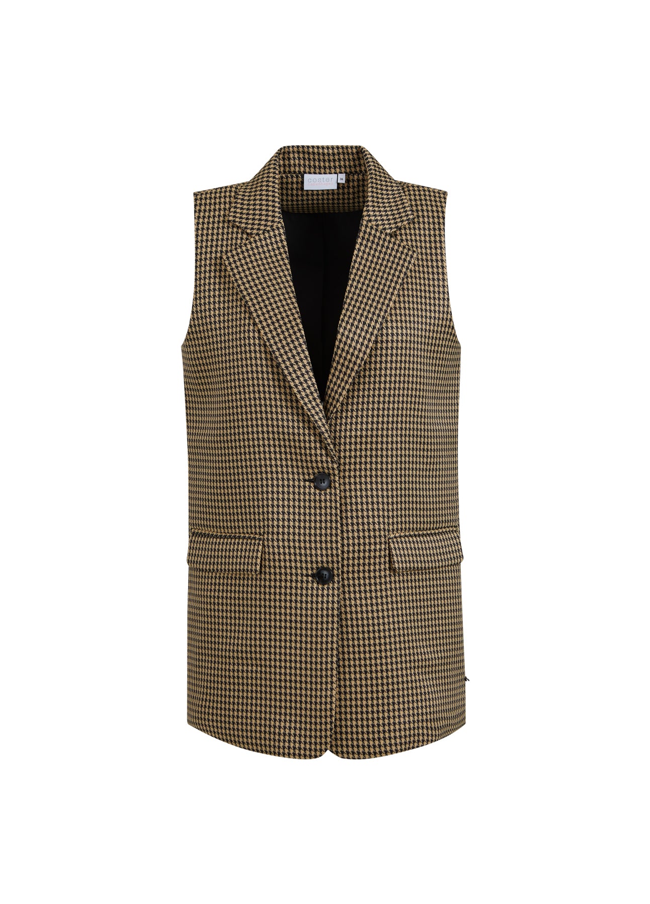Coster Copenhagen  VEST I HOUNDSTOOTH Vest Beige houndstooth - 259