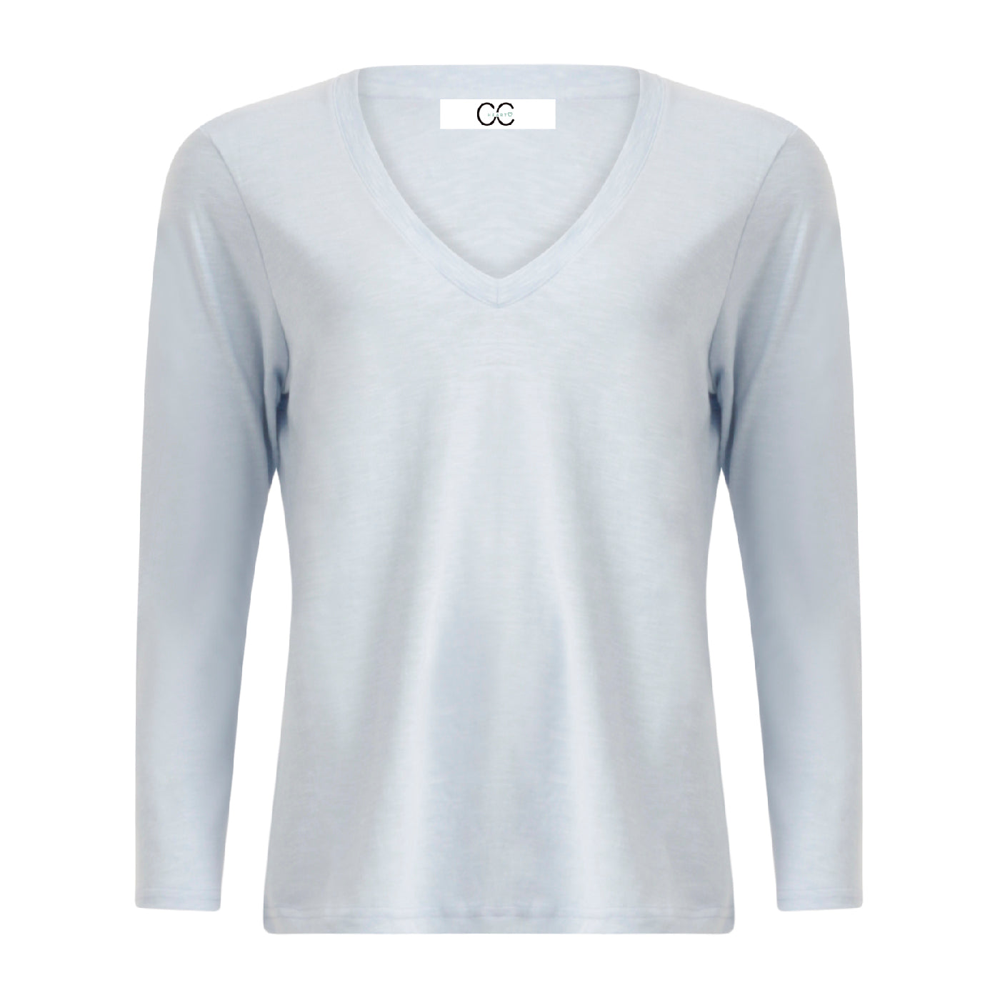 CC Heart CC HEART LANGÆRMET V-HALS T-SHIRT T-Shirt Powder blue - 588