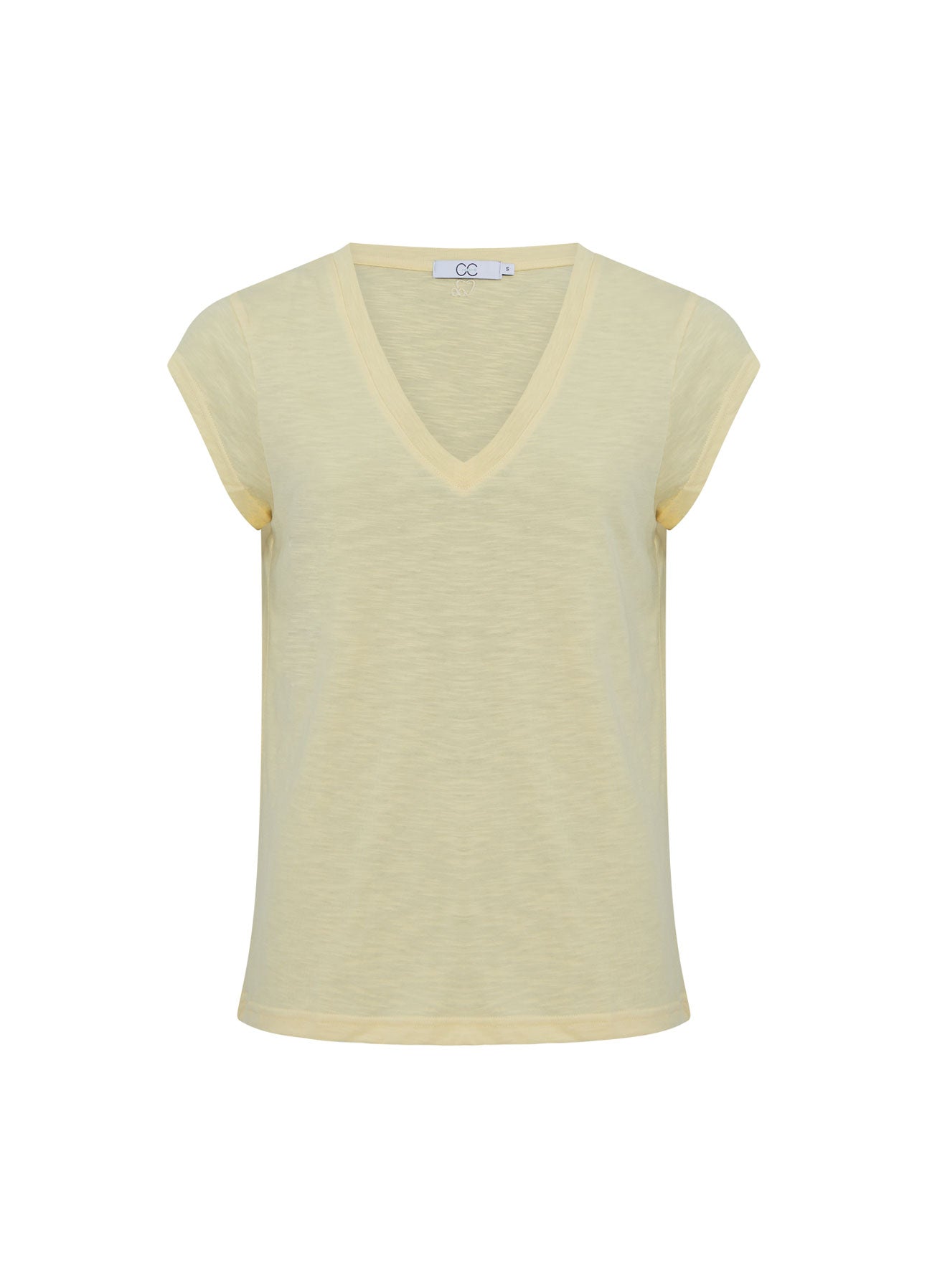CC Heart CC HEART V-HALS T-SHIRT T-Shirt Light yellow - 731