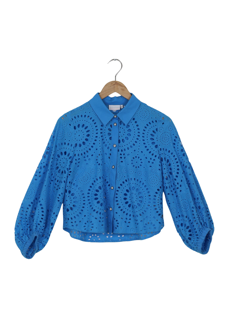 PRE-LOVED SKJORTE I BRODERI ANGLAISE - Sky blue
