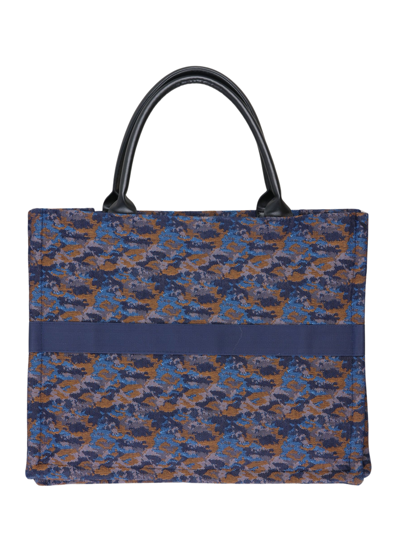 PRE-LOVED TASKE I KRAFTIG JACQUARD  - Blue leopard