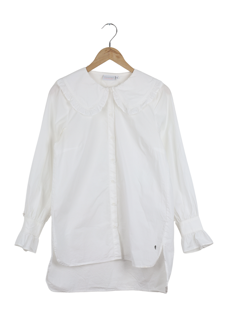 PRE-LOVED SKJORTE MED BRED KRAVE - White