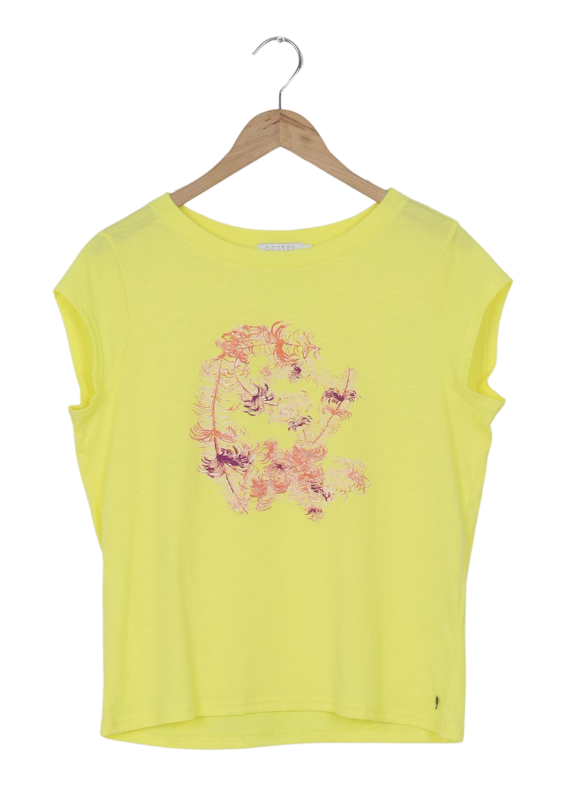 PRE-LOVED T-SHIRT M. FJER PRINT - Warm lemon