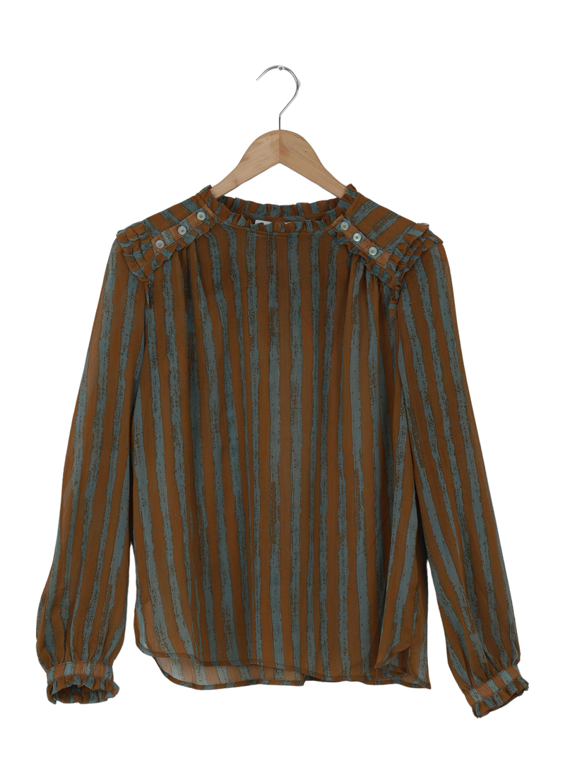 PRE-LOVED SKJORTE I PENSELSTRIBET PRINT - Blush stripe print