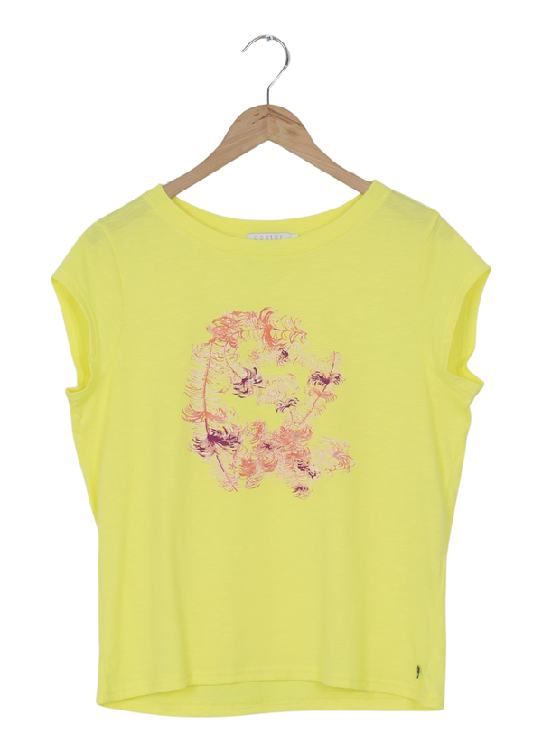 PRE-LOVED T-SHIRT M. FJER PRINT - Warm lemon