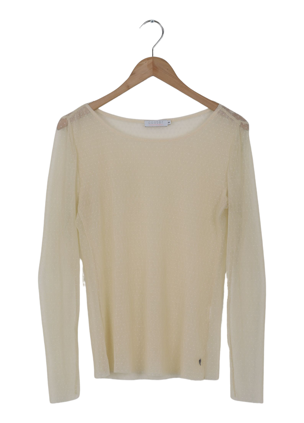 PRE-LOVED BLONDETOP M. LANGE ÆRMER - Creme