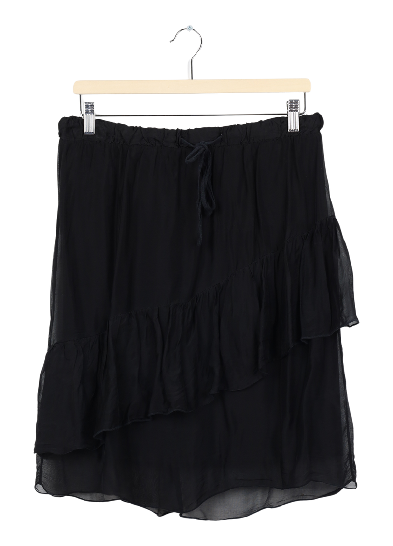 PRE-LOVED Skirt w. elastic and w. wide drawstring - Black