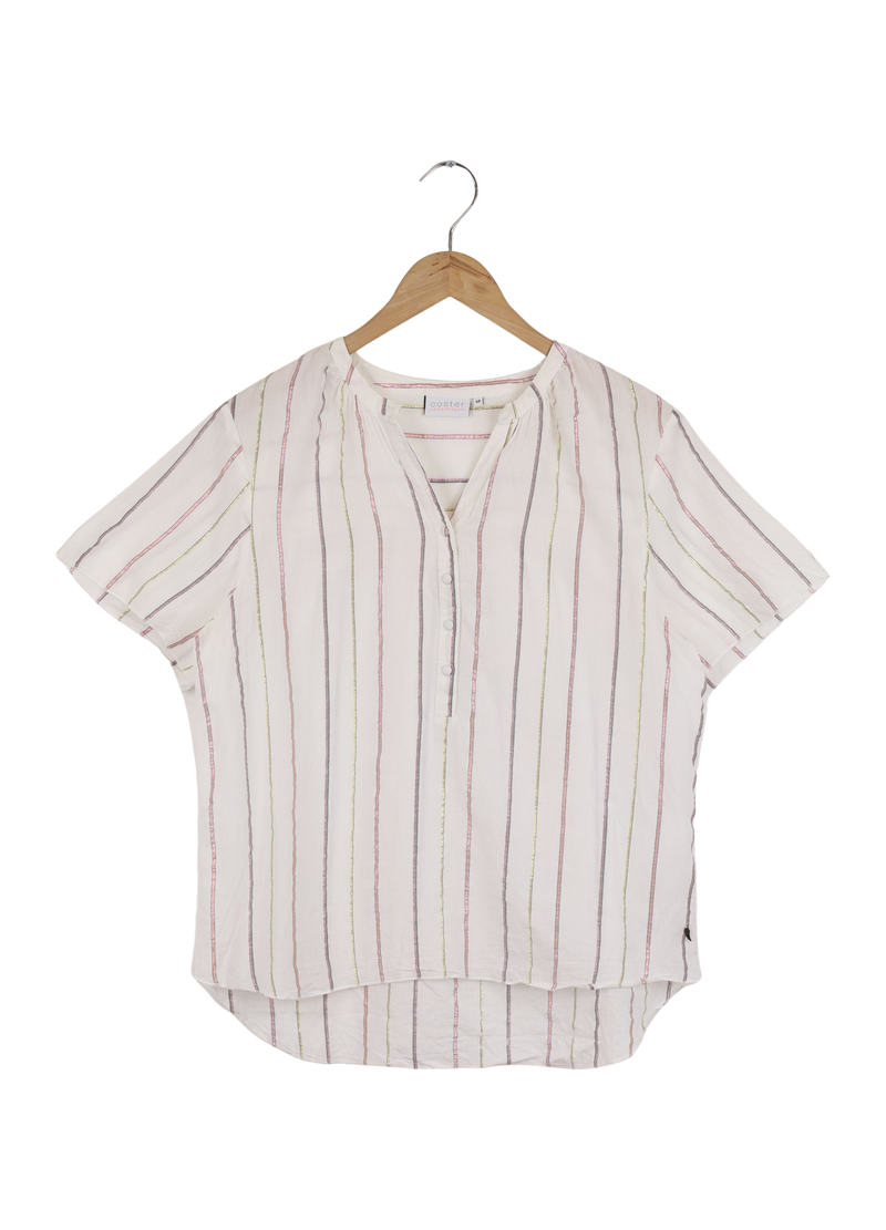 PRE-LOVED BLUSE M. V-HALS OG KNAPPER  - Desert Sand