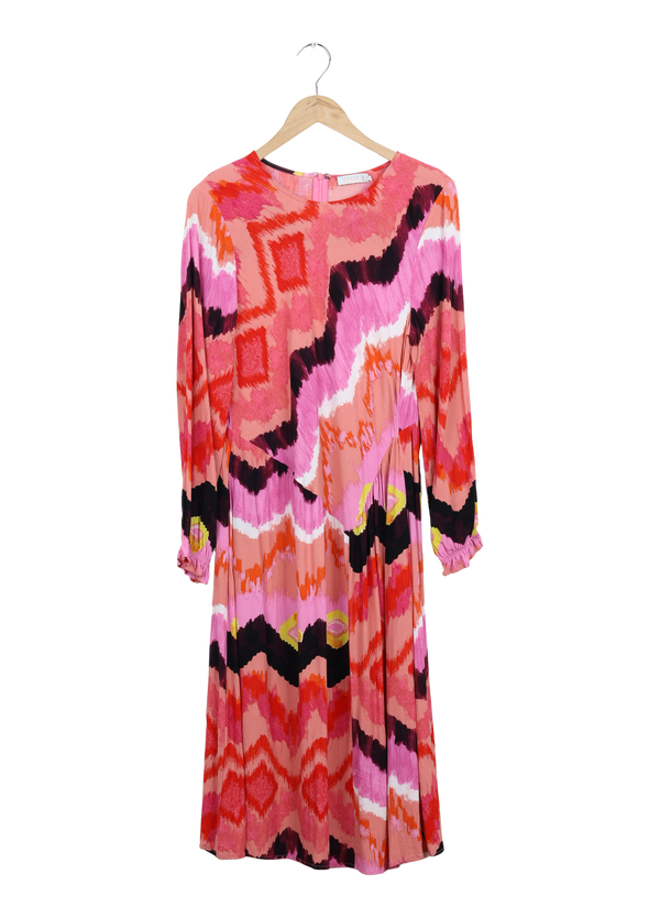 PRE-LOVED KJOLE M. MULTI FARVE IKAT PRINT - Multi color ikat print