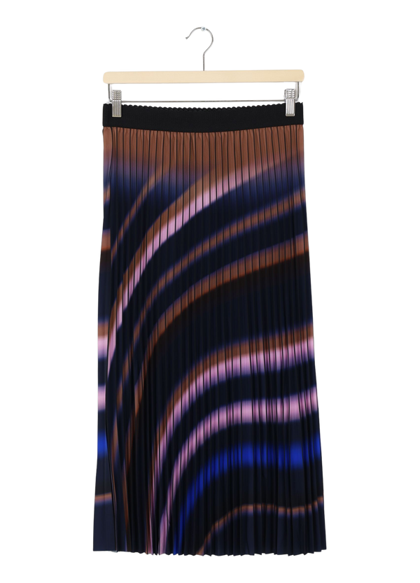 PRE-LOVED PLISSÉ NEDERDEL M. PRINT - Twisted stripe print blue