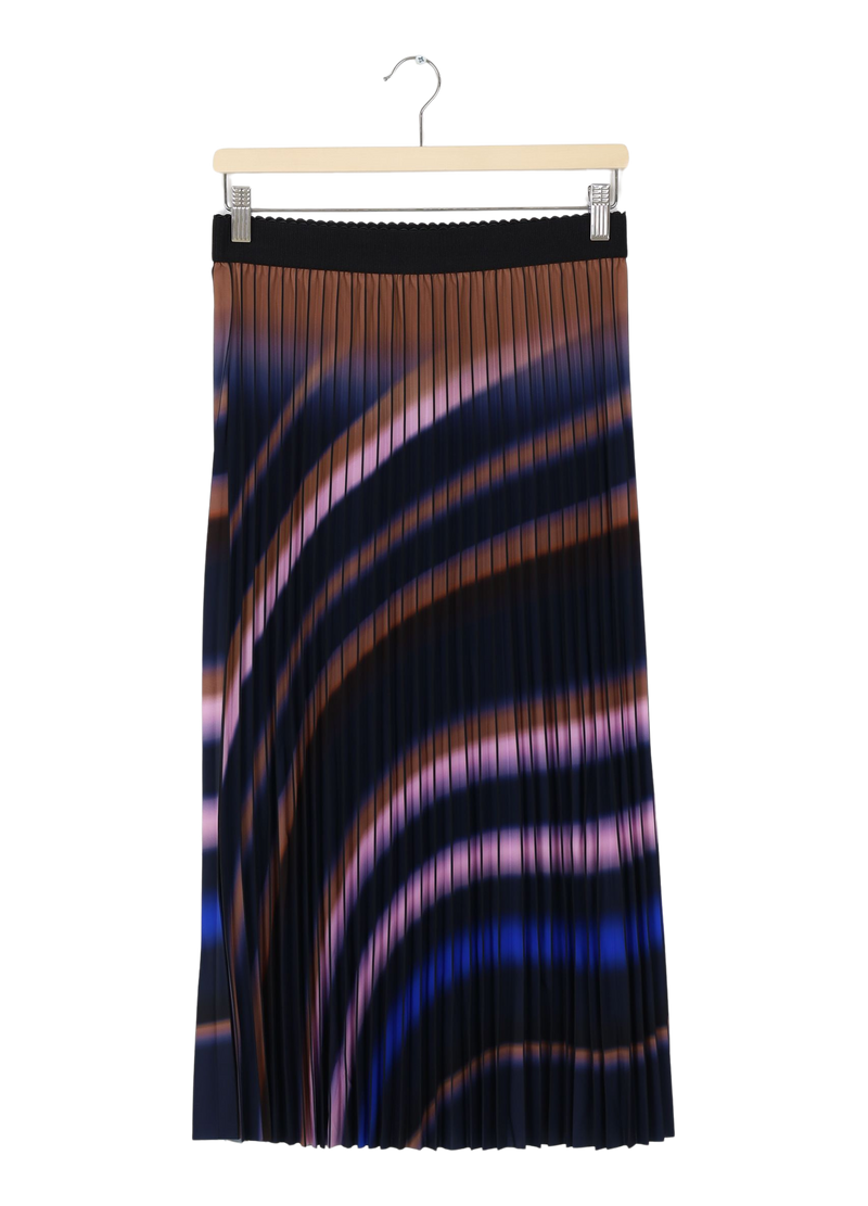 PRE-LOVED PLISSÉ NEDERDEL M. PRINT - Twisted stripe print blue