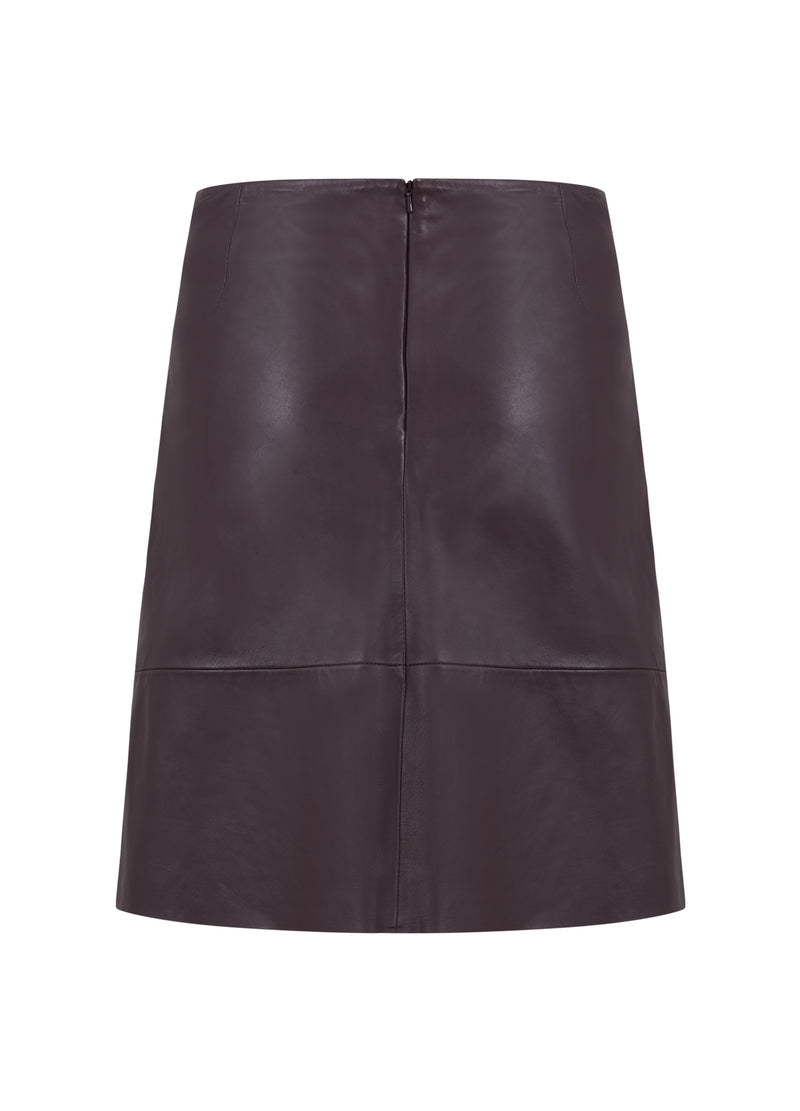 Coster Copenhagen A-LINE LÆDER NEDERDEL Skirt Bordeaux - 653