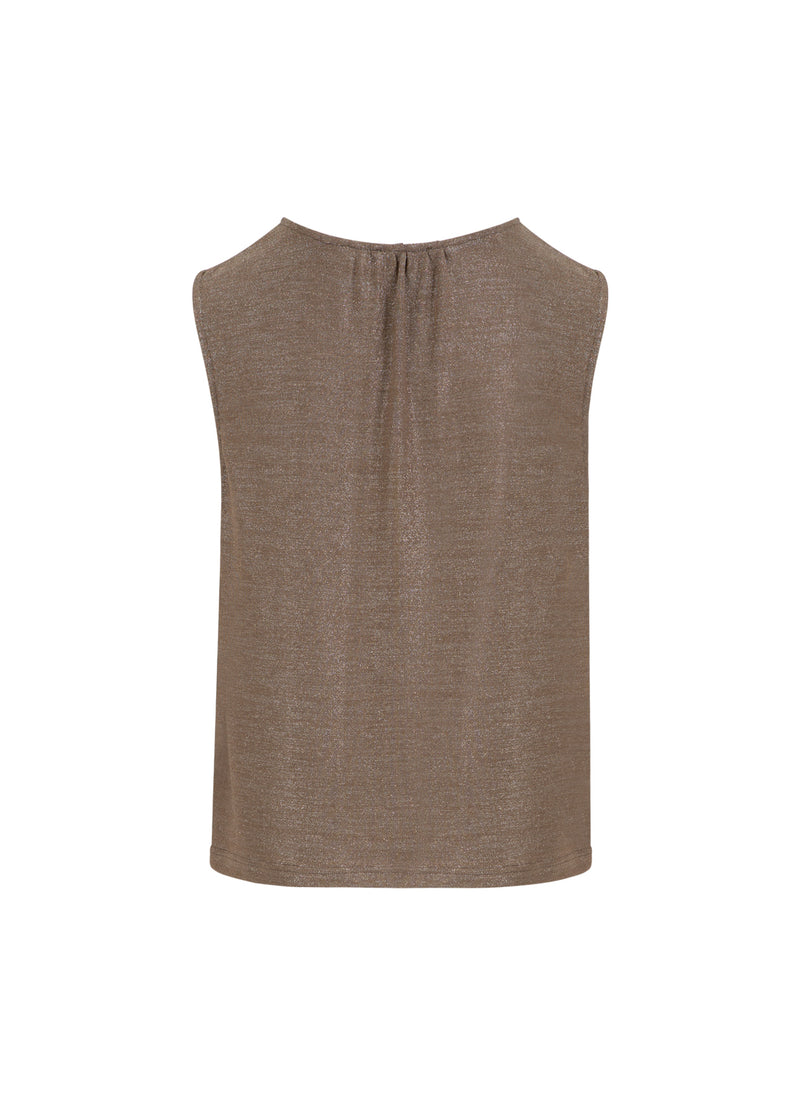 Coster Copenhagen ÆRMELØS LUREX TOP Shirt/Blouse Taupe sand - 393