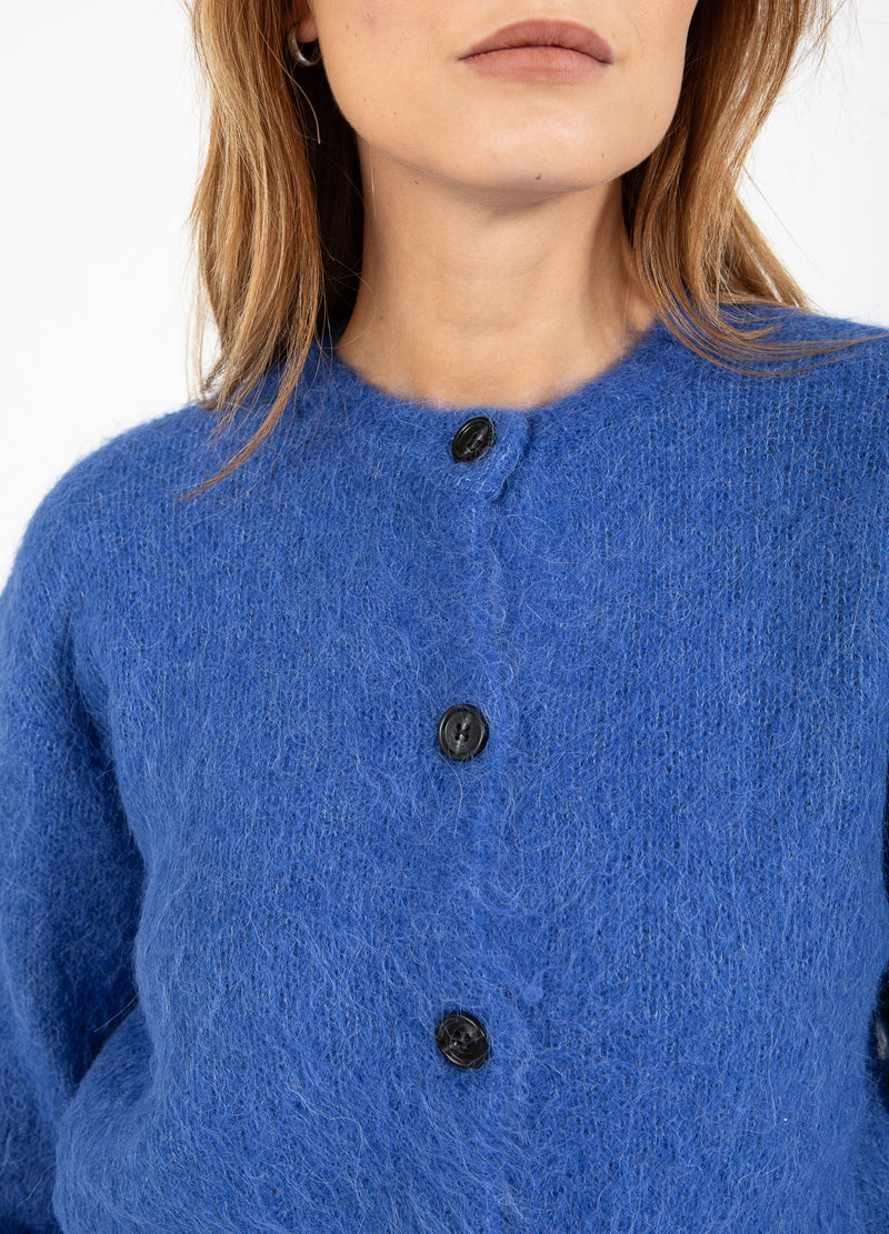 Coster Copenhagen AFKORTET STRIKKET CARDIGAN Knitwear Rich blue - 583