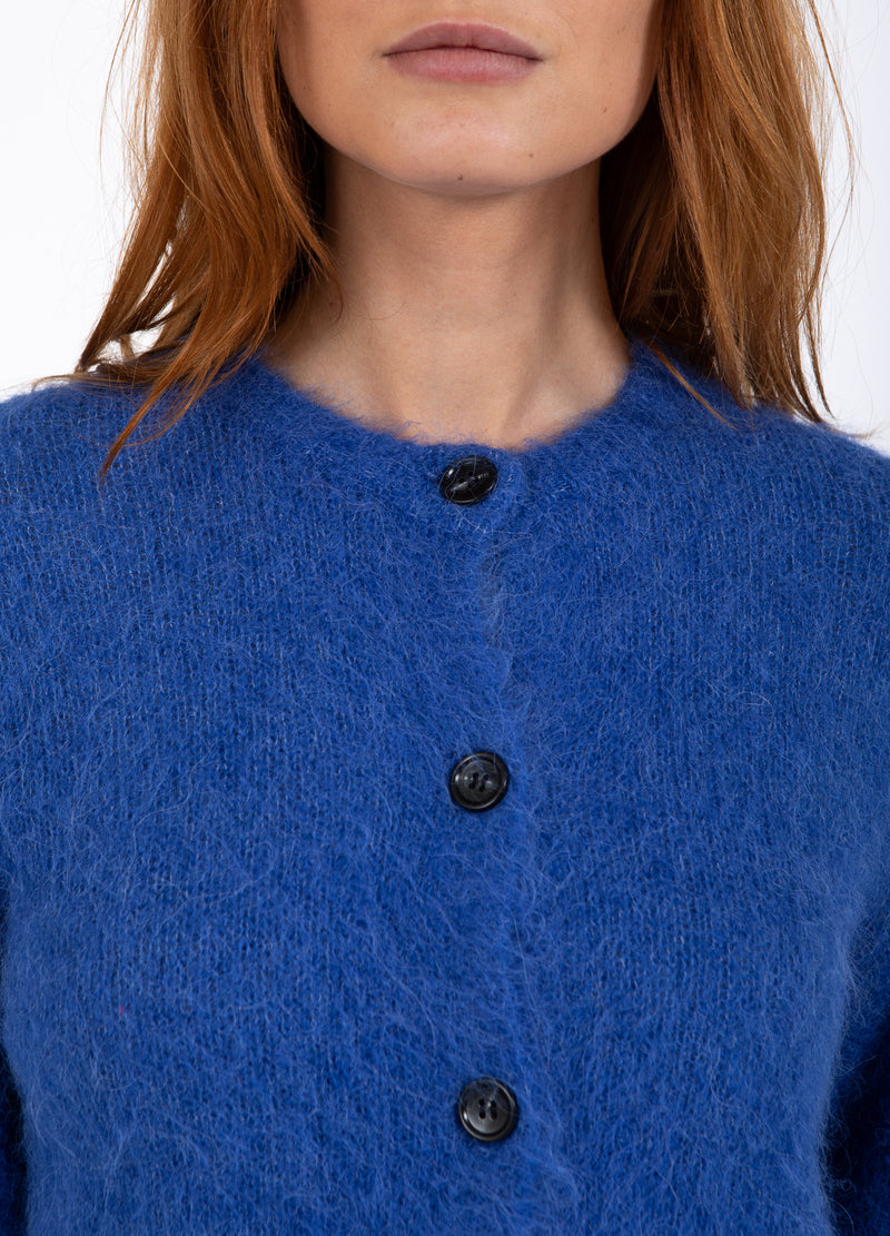 Coster Copenhagen AFKORTET STRIKKET CARDIGAN Knitwear Rich blue - 583