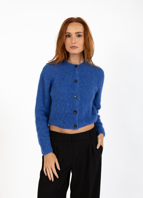 Coster Copenhagen AFKORTET STRIKKET CARDIGAN Knitwear Rich blue - 583