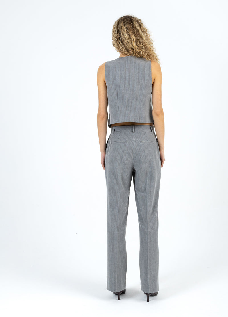 Coster Copenhagen ASYMMETRISK VEST Vest Mist grey pin stripe - 175