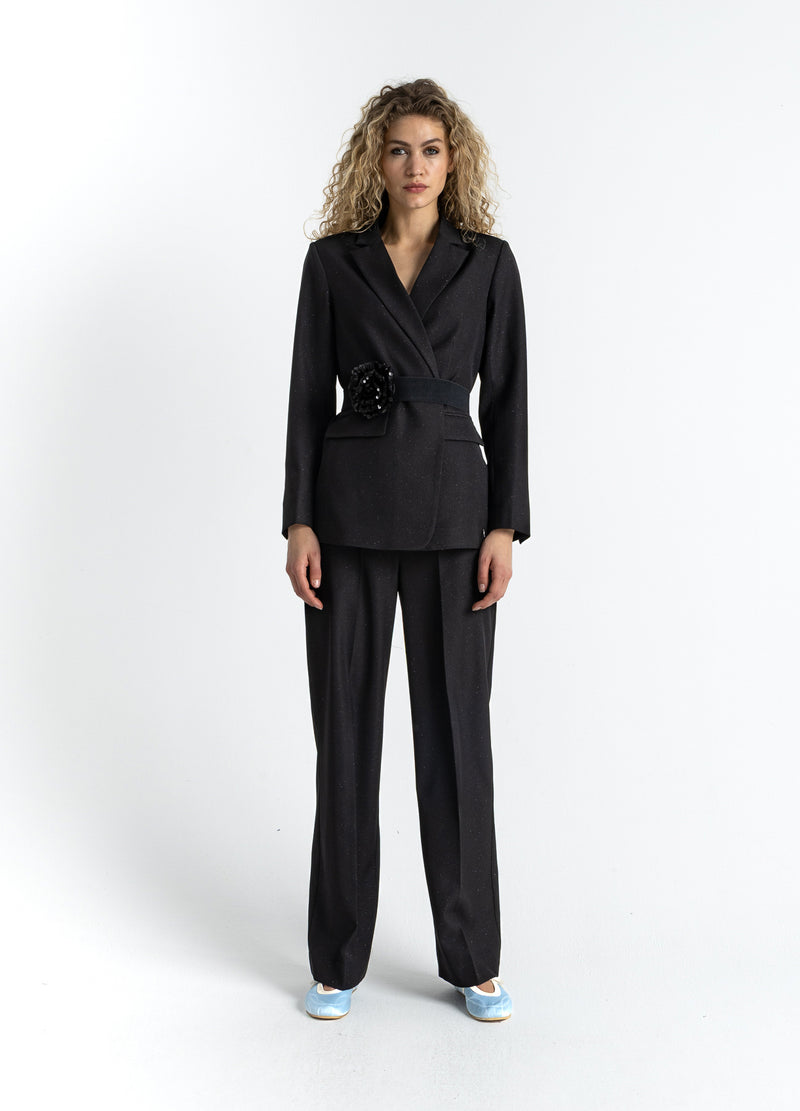 Coster Copenhagen BÆLTE MED PALIETBLOMST Accessories Black - 100