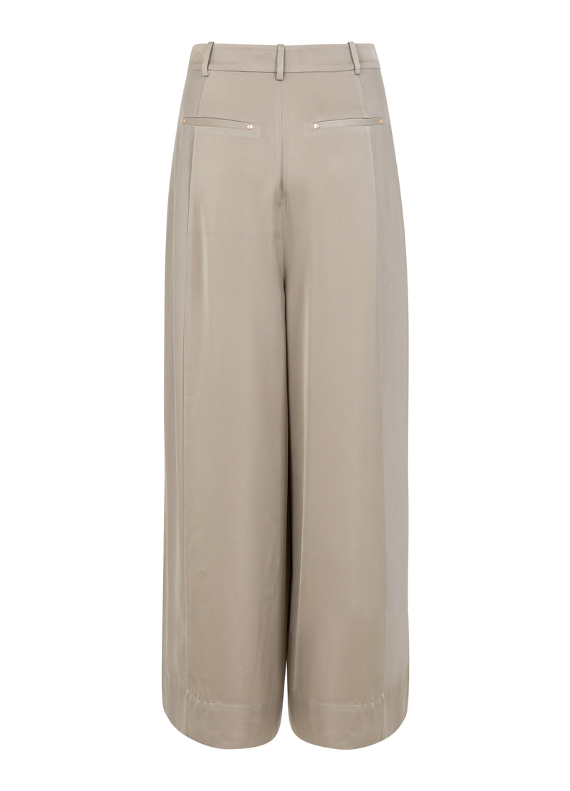 Coster Copenhagen BLANKE VIDDE BUKSER MED HØJ TALJE - PETRA FIT Pants Grey sand - 241