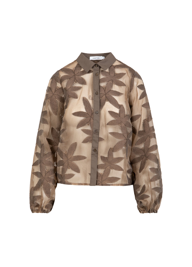 Coster Copenhagen BLOMSTERSTRUKTUR SKJORTE Shirt/Blouse Taupe sand - 393