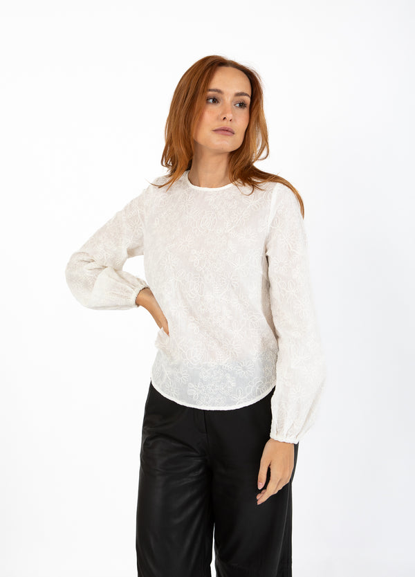 Coster Copenhagen BLOUSE MED BALLONÆRMER Shirt/Blouse White - 200