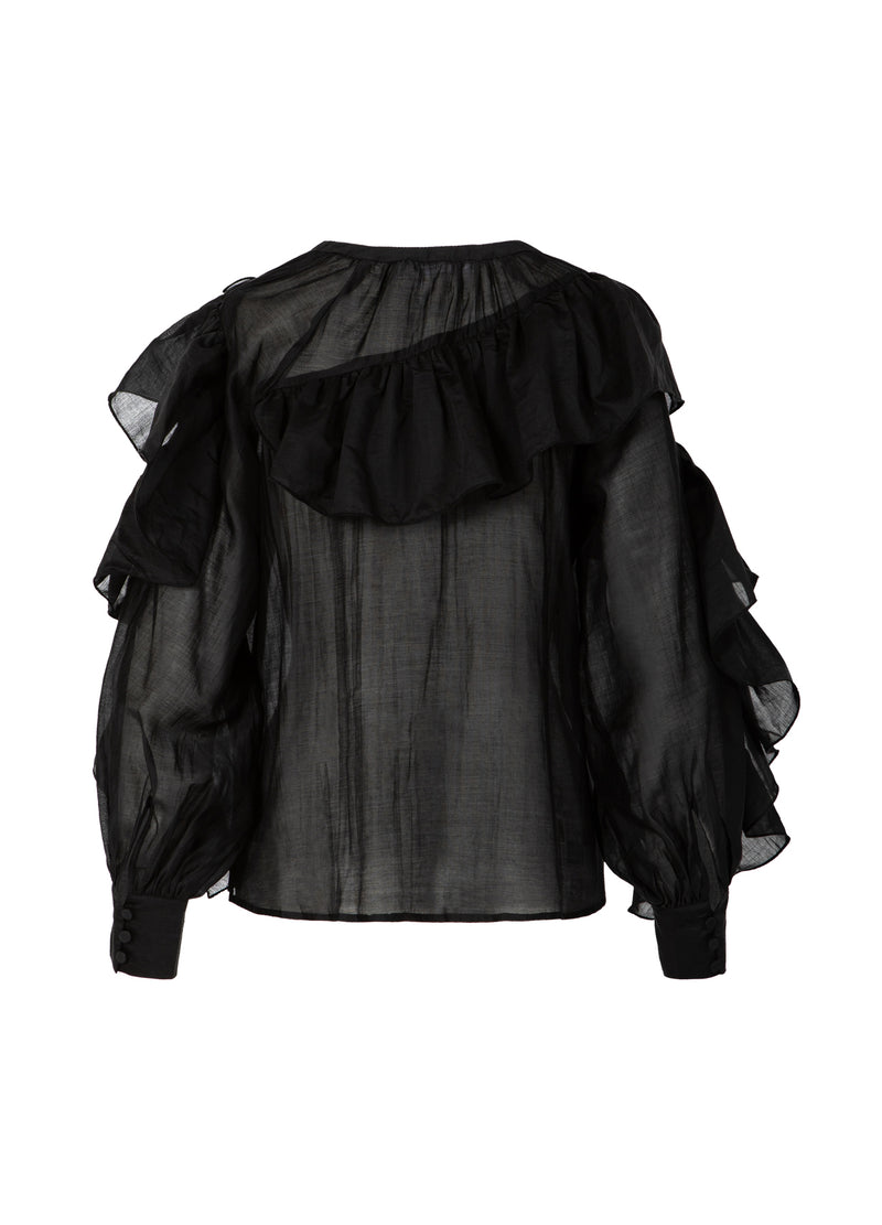 Coster Copenhagen BLOUSE MED FLÆSER Shirt/Blouse Black - 100