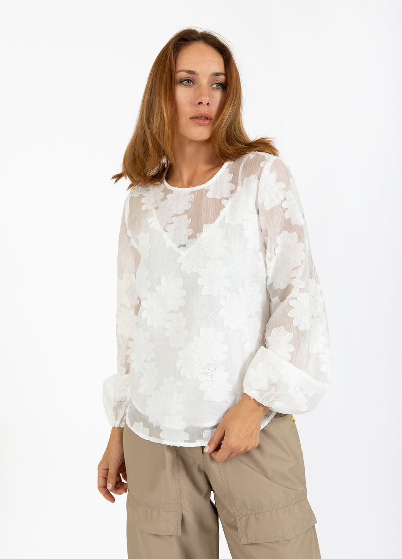 Coster Copenhagen BLUSE MED BALLONÆRMER Shirt/Blouse White - 200