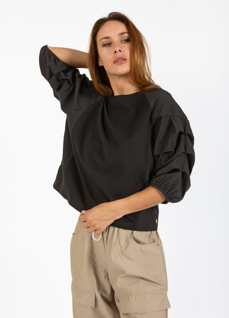 Coster Copenhagen BLUSE MED PUFÆRMER Shirt/Blouse Black - 100