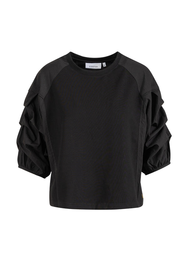 Coster Copenhagen BLUSE MED PUFÆRMER Shirt/Blouse Black - 100