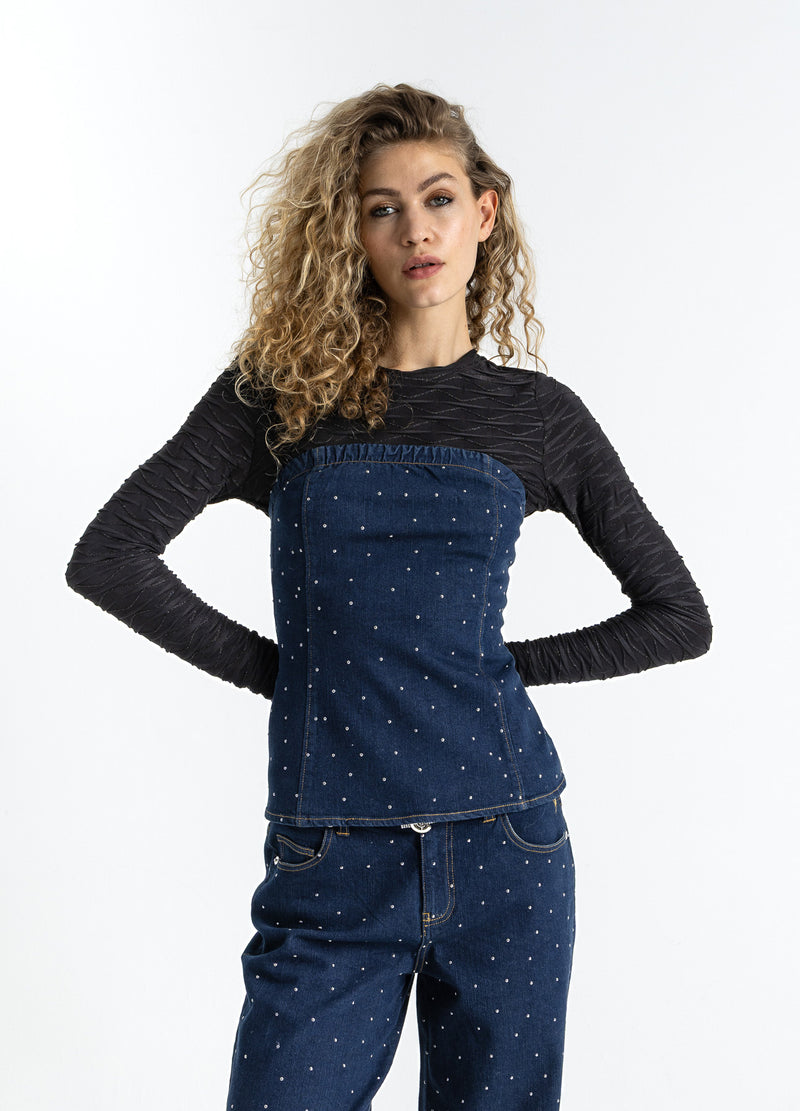 Coster Copenhagen BLUSE MED STRUKTUR Shirt/Blouse Black - 100