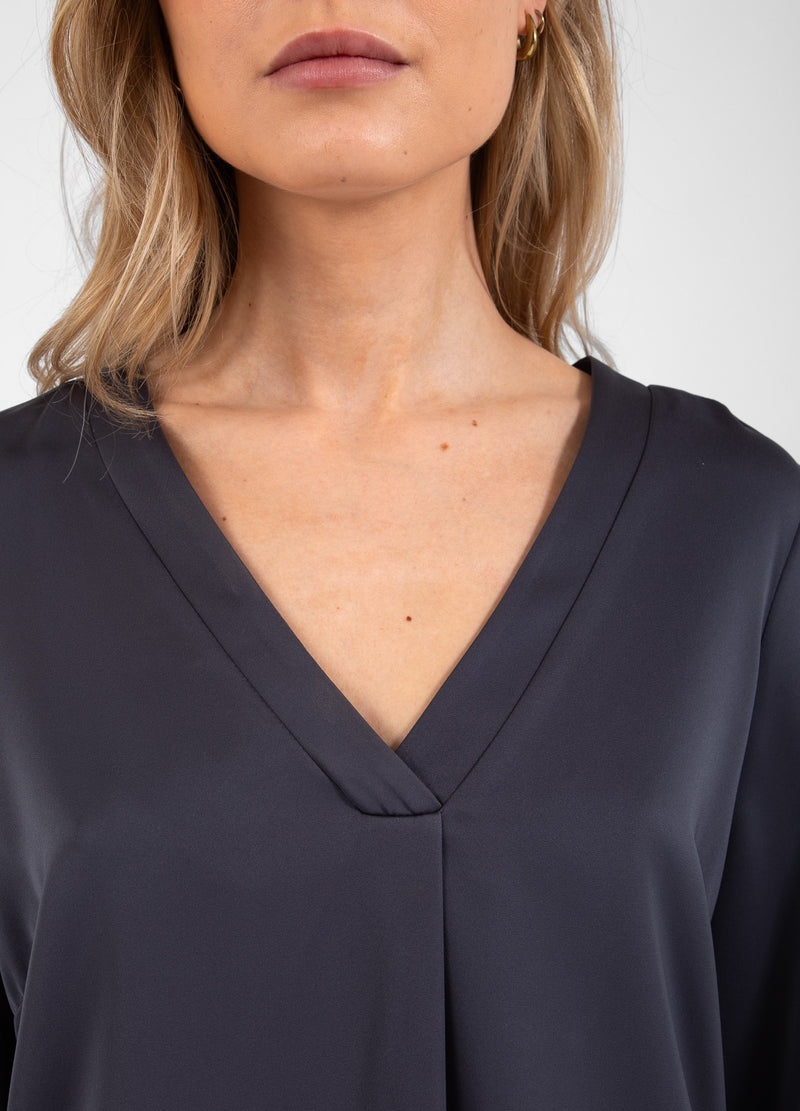 Coster Copenhagen  BLUSE MED V-UDSKÆRING Shirt/Blouse Dark grey - 158