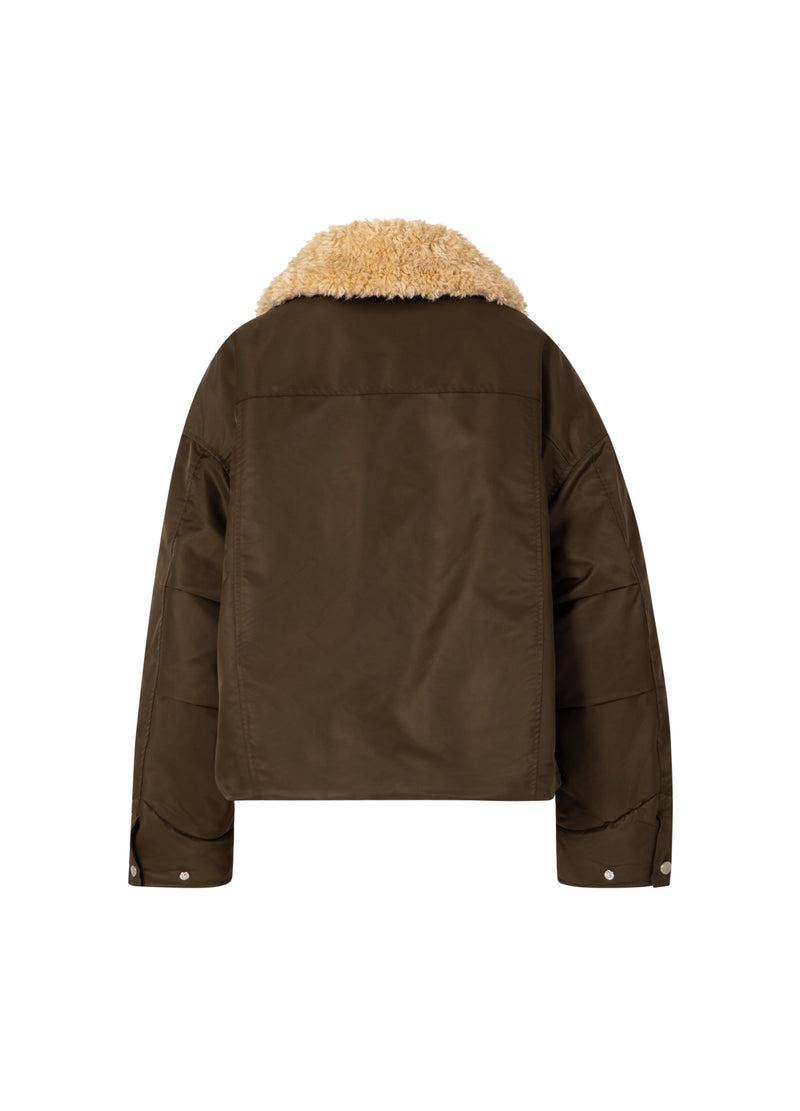 Coster Copenhagen BOMBERJAKKE MED PELSKRAVE Outerwear Brown - 358