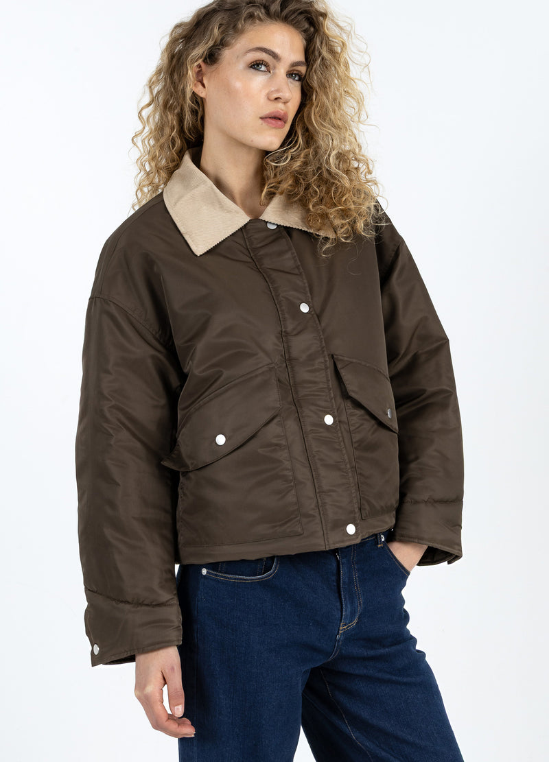 Coster Copenhagen BOMBERJAKKE MED PELSKRAVE Outerwear Brown - 358
